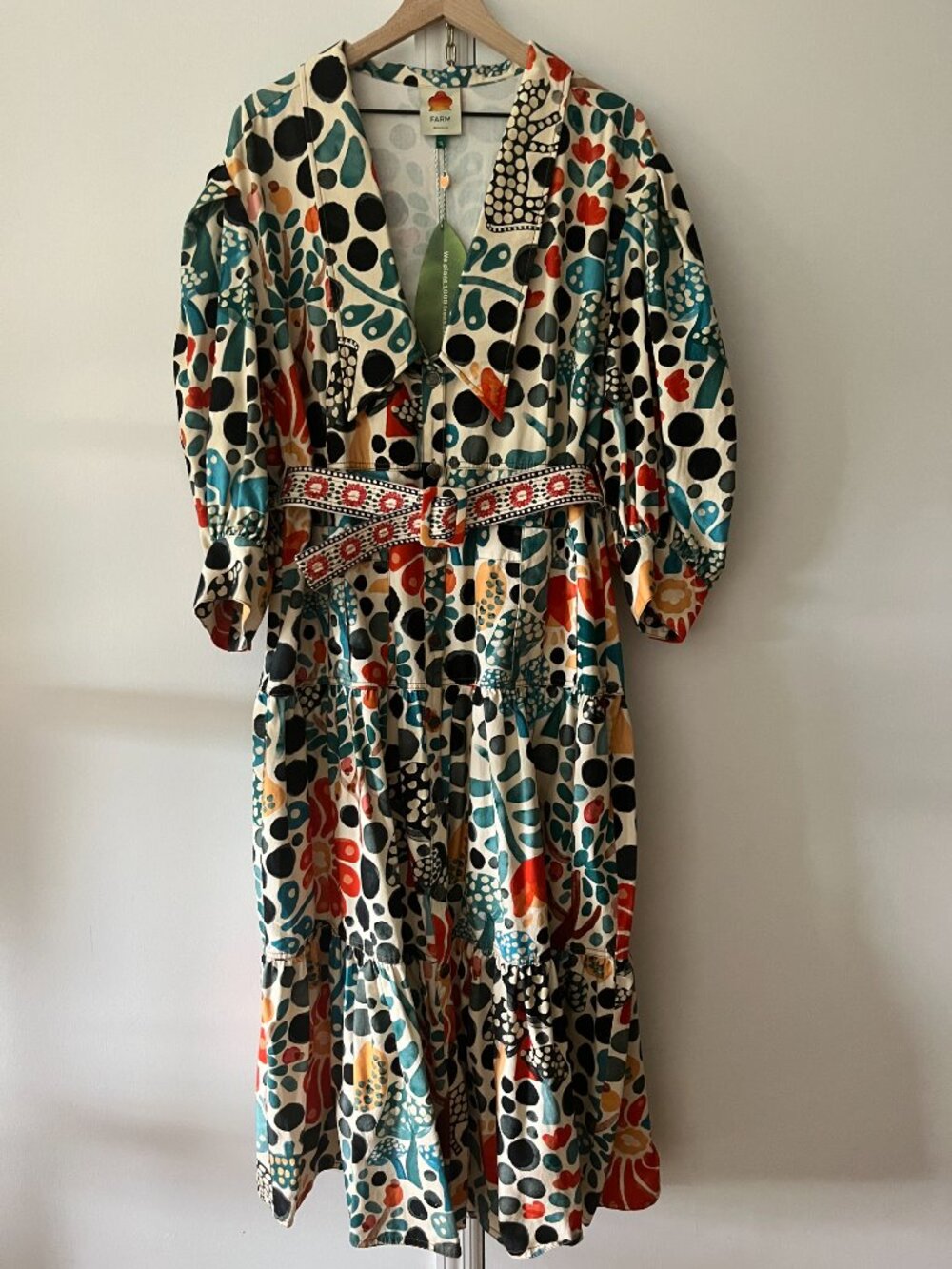FARM Rio Mushroom Forest Canvas Dress Off White XL NWT Sold Out - Picture 6 of 10